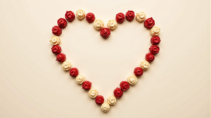 Obraz premium Heart-Shaped Arrangement of Roses for Romantic Occasions