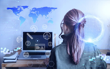 テクノロジーとホログラムのCGデザイン