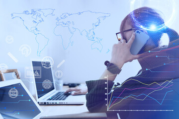 テクノロジーとホログラムのCGデザイン