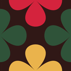 Xmas flower pattern in seamless vector style with festive geometric design. Ideal for Christmas wallpapers, backgrounds, and stylish decorative prints