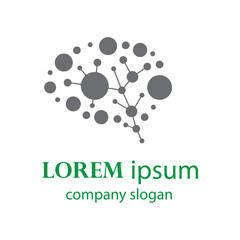 digital brain system innovation logo design