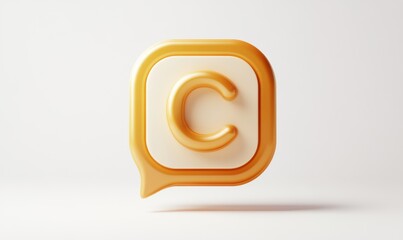 Fototapeta premium Golden Speech Bubble C.