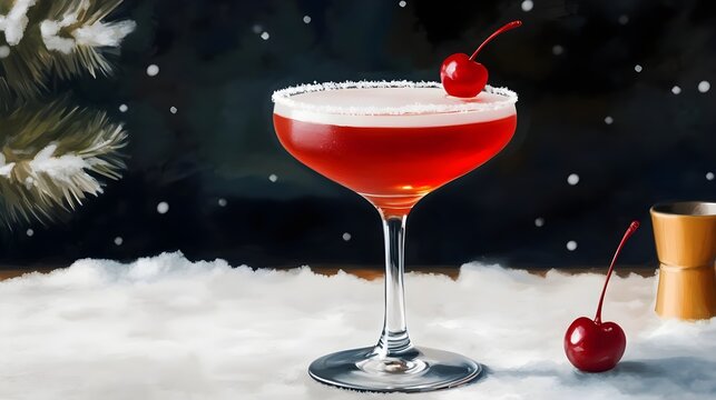 Cocktail de cereza navide&ntilde;o