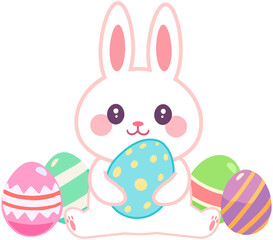 Easter Bunny With Easter Eggs
