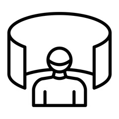 Virtual Tour Vector Line Icon Design