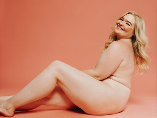 Fototapeta premium portrait of a plus size woman body positivity smiling women posing in studio