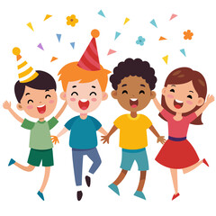 Fototapeta premium happy children partying