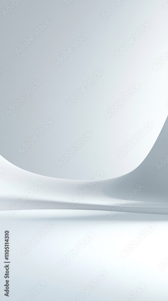 Poster abstract minimalist background with clean simple smooth curved shapes and shadows elegant modern 3d 