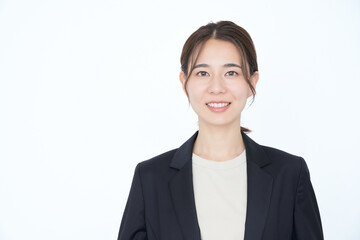 ビジネスウーマンと白背景