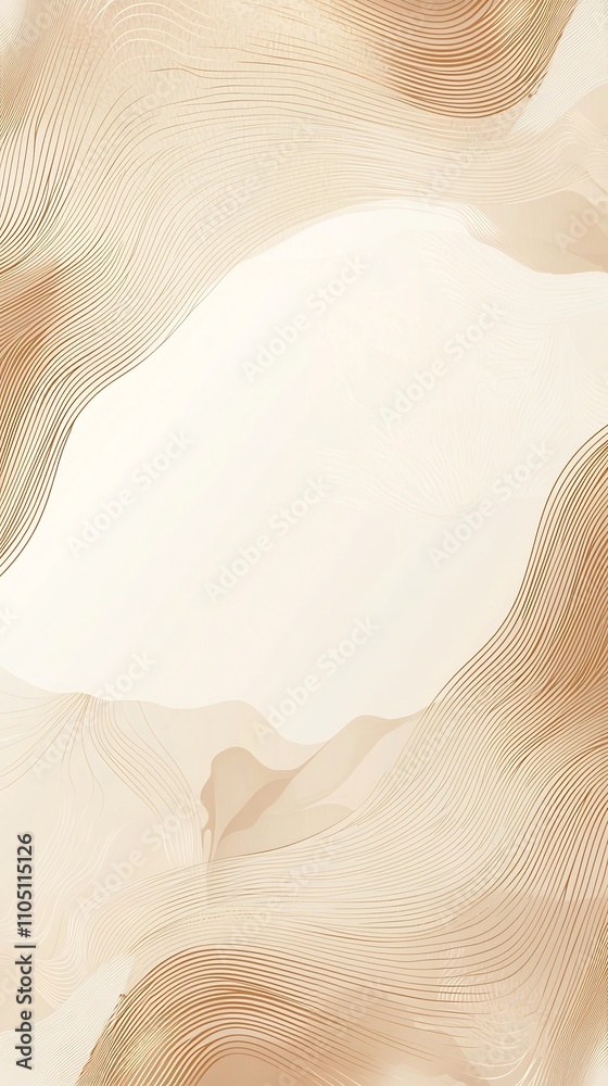 Poster minimalist abstract background featuring smooth flowing patterns and organic textures in a calming c