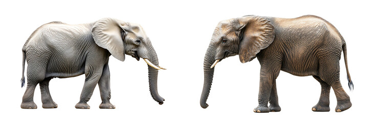 Obraz premium Set of an elephant, isolated on a transparent background.
