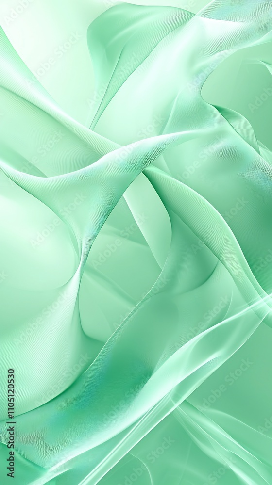 Poster elegant and serene abstract background featuring a mesmerizing mint green color palette with smooth 