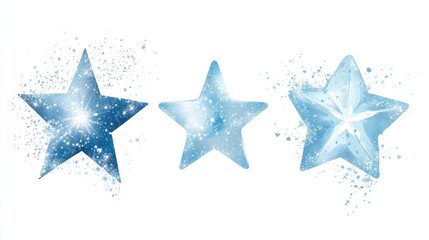 Obraz premium Three blue stars on white