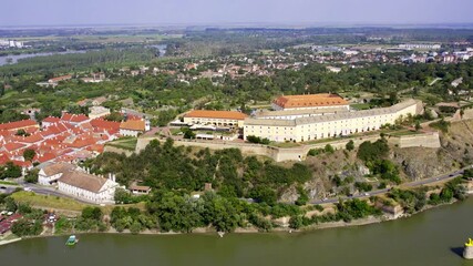 Historic fortress overlooks scenic river landscape in central Europe