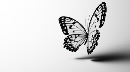 Obraz premium Elegant Black And White Butterfly In Flight