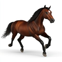 Obraz premium A powerful brown horse running gracefully with a flowing mane, showcasing its strength and elegance.
