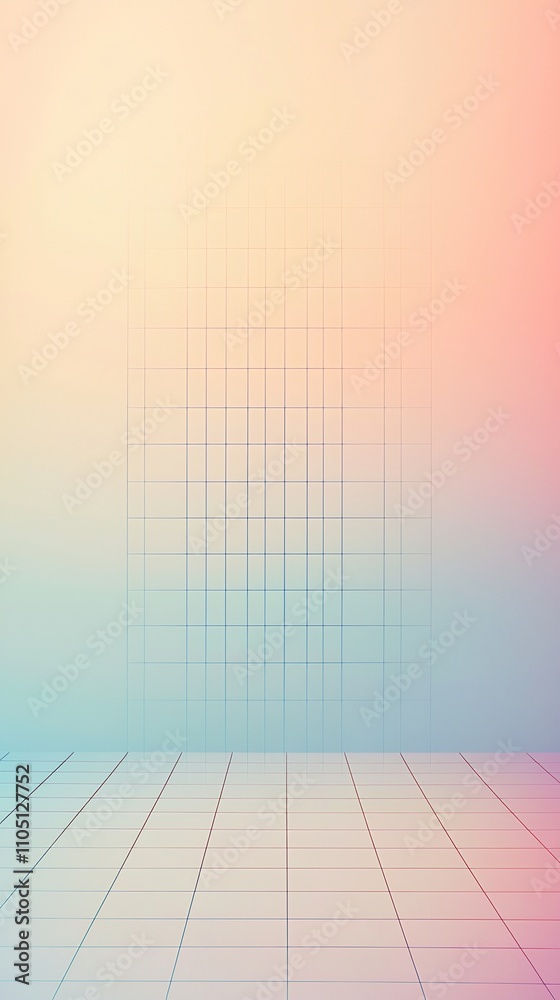 Poster pastel gradient grid abstract minimal background elegant and modern digital 3d rendering with soft l