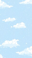 Obraz premium Tranquil and serene blue sky with delicate wispy white clouds gently drifting across the scene This calming atmospheric nature background is perfect for use as a digital wallpaper website background