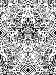 Fototapeta premium Batik sketch design for color book