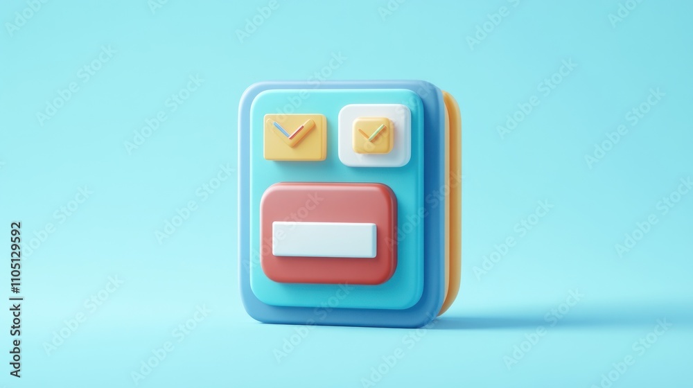 Poster colorful 3d mobile app interface design
