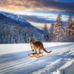 Eine Schlittenfahrt im Winter