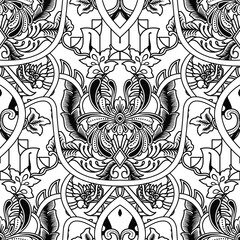 Fototapeta premium Batik sketch design for color book