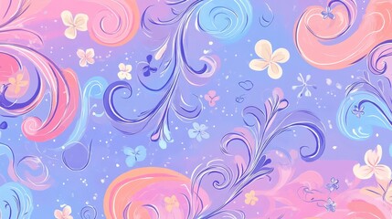 Pastel Swirls  Floral Abstract Painting  Soft Colors  Artistic Background