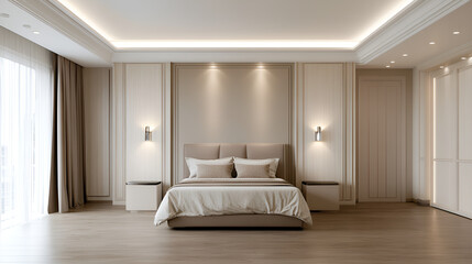 High-end gray bedroom decor minimalist modern bedroom design	
