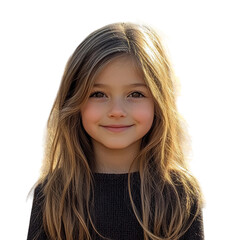 portrait of a child isolated on transparent background