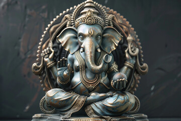 Obraz premium Greeting card with bright holiday composition for Ganesh Chaturthi