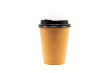 Paper coffee cup on white background