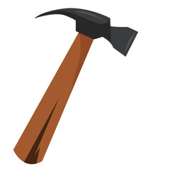 hammer with wooden handle. vektor