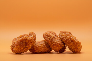 Shrimp donuts on white background
