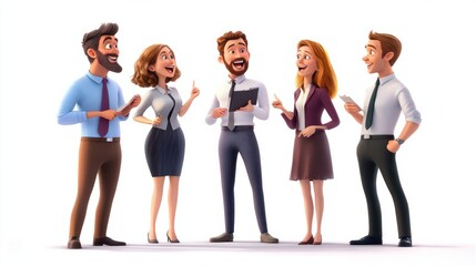 Obraz premium Business people, funny and planning in meeting, conversation and teamwork for project. Group, employees and coworkers with ideas, support and cooperation for proposal, laughing and collaboration