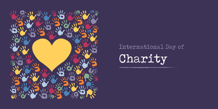 International Day of Charity, September, Awareness for Charity, fundraising event poster, banner, Charity day, social media post, typography, Sharing is caring, Helpful hand, help the homeless - Powered by Adobe