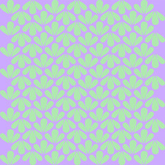 Fototapeta premium Illustration, Abstract, Geometry, Circles, Continuity, Seamless, Continuity, Fabric and Background Patterns, Cute, green and purple pastel color.