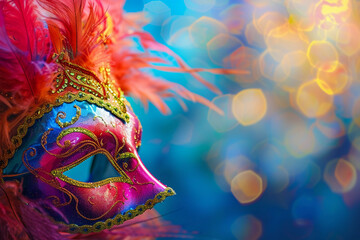 Beautiful greeting card with bright holiday composition for happy celebrate mardi gras