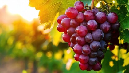 Red Grapes On The Vine 