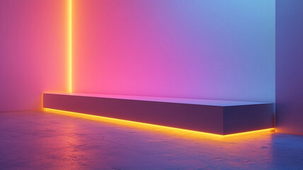 Obraz premium Ai generated neon light showcase abstract studio digital artwork creative environment artistic perspective vibrant concepts