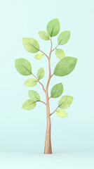 A vibrant digital illustration of a whimsical tree symbolizing nature and creativity. On white background