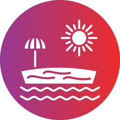 Fototapeta premium Beach Vector Icon Style