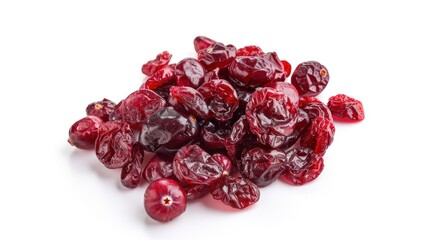 Dried cranberries on a white background, isolated. Dried fruits for food and healthy eating concept.