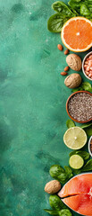 Nutritious breakfast with colorful food, wellness lifestyle, and healthy choices