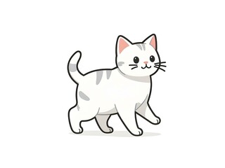 Fototapeta premium Watercolor Cute Cat Clipart, Kawaii Kitten Sticker, Funny and Cute Cats, Cute Animals, Doodle, Quirky Cats, Card Making, T-Shirts, Digital Paper Craft 