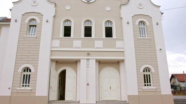 Historic synagogue building showcases unique architecture and cultural significance in the community