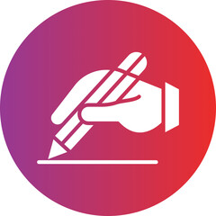 Fototapeta premium Hand With-pen Vector Icon Style
