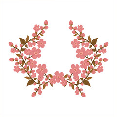 Naklejka premium Wreath blossom flower minimal 