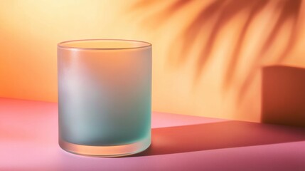 Glass on Pastel Background.