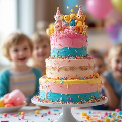 child with cake and candles