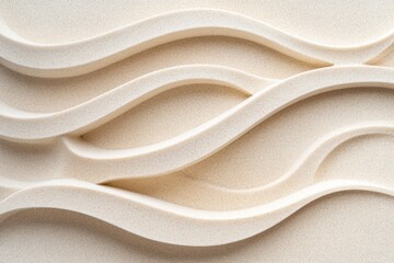 Obraz premium Beige Abstract 3D Waves with Textured Surface